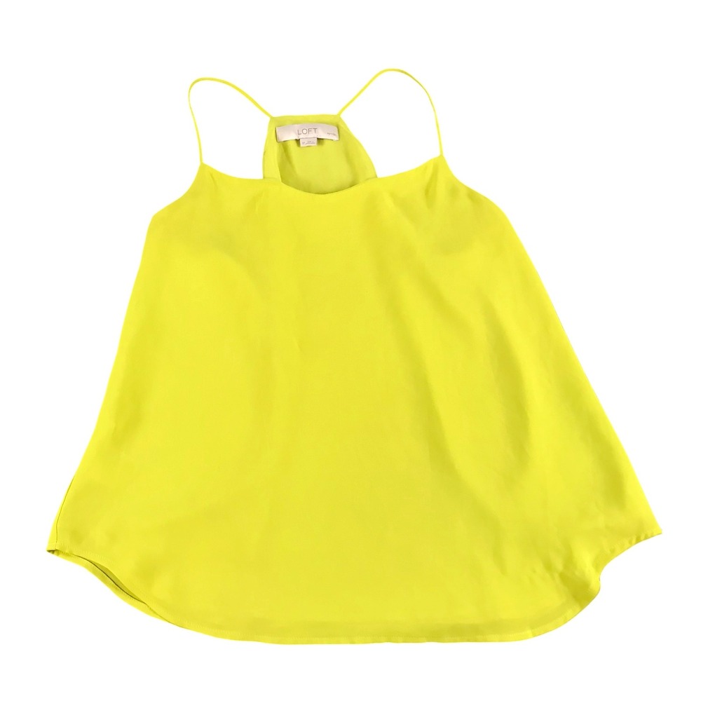 LOFT Petites Neon Yellow Spaghetti Strap Halter Camisole Top‎ Size SP 860